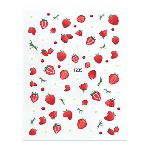 ネイルシール フレッシュストロベリーシール ジェルネイル 果物 フルーツ柄 春 - iro gel - 商品画像