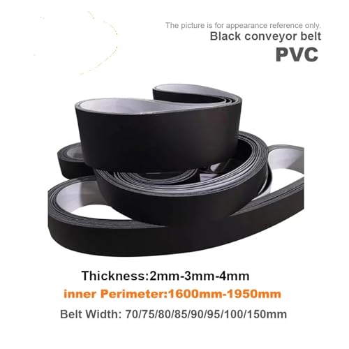 Cinta transportadora de PVC de 2mm de espesor antiestática negra mate para guiado preciso 2
