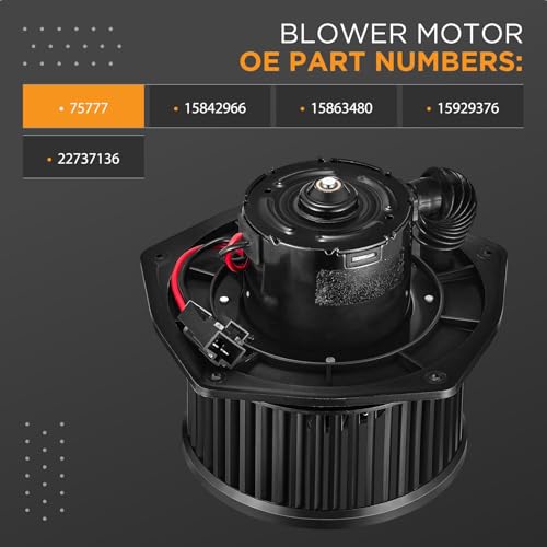 Image of HVAC Blower Motor 75777 Compatible with Chevy Malibu 09-12, Compatible with Pontiac G6 05-10, 2007-2009 Aura, Heater Blower AC Fan for 15842966 15863480 15929376, 22737136 Blower Motor