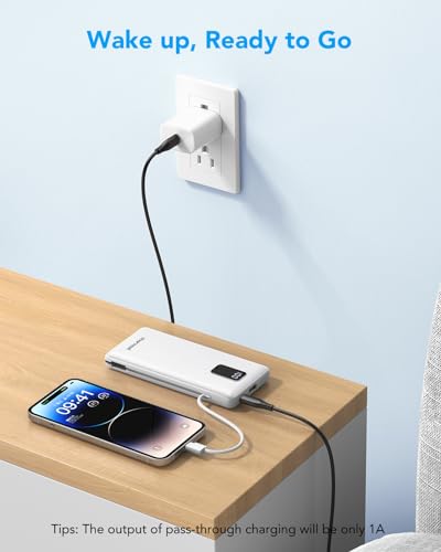 Image of charmast Portable Charger Power Bank 10000mAh with Built-in AC Wall Plug
