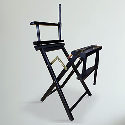 Casual Home Director's Chair,Black Frame/Black Canvas,18" - Classic Height