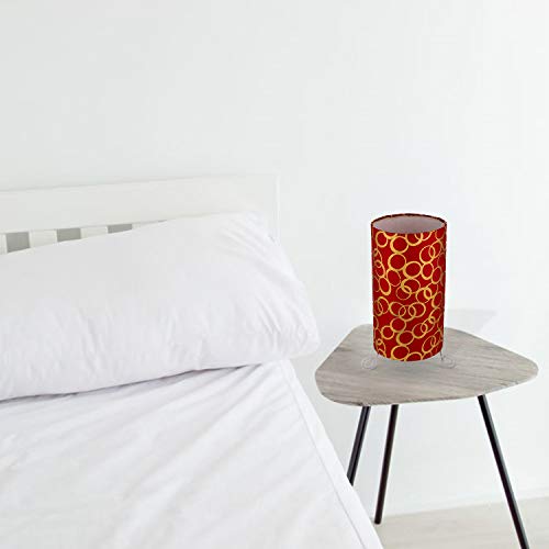 Image of Tucasa Printed Classic Circular Drum Table Lamp