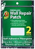 Duck Brand Fiberglass Wall Repair Patch, White, 8 Inches x 8 Inches, 2 Pack (283997)