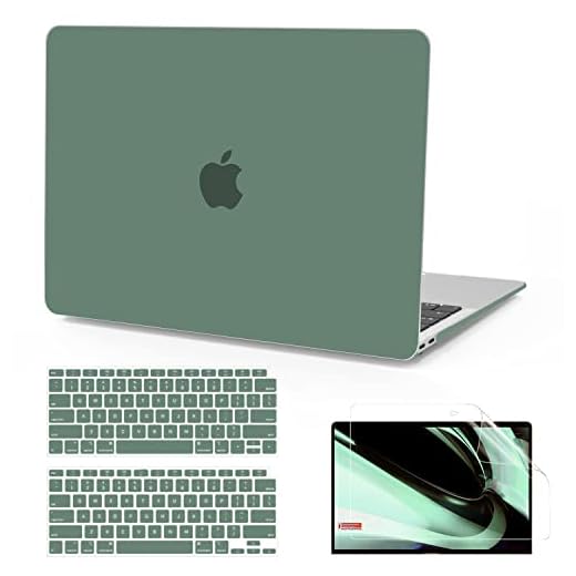 B BELK Compatible with MacBook Air 13 inch Case 2022 2021 2020 2019 2018 A2337 M1 A2179 A1932, Matte Plastic Hard Shell Case for MacBook Air 13.3 inch +Keyboard Cover+Screen Protector, Midnight Green