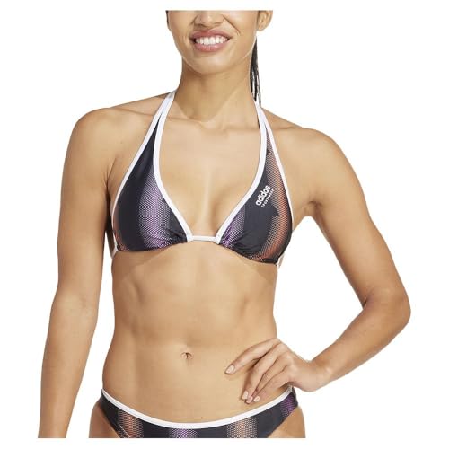 adidas Tiro Neckholder Bikini Traje de baño, Negro/Blanco, L para Mujer