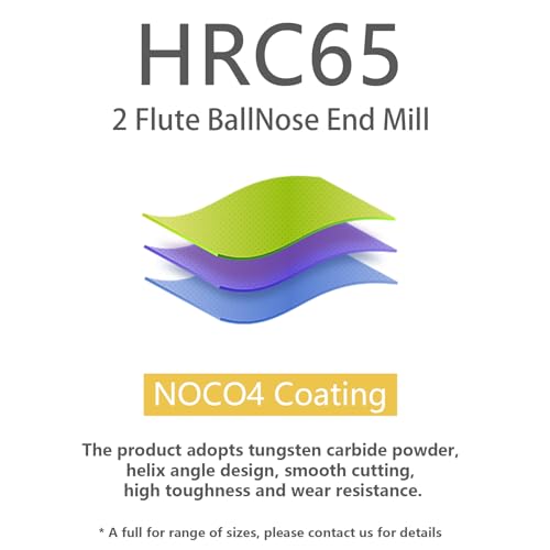 Image of 5PCS Ball Nose Carbide End Mill Set HRC65 CNC Cutter Router Bits 2 Flute Spiral Milling Tool Radius 1mm 1.5mm 2mm 3mm 4mm Milling Cutter with Nano Coated