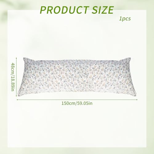 Housse de coussin de corps vintage imprimé fleuri rétro cottagecore 18x150 - 3