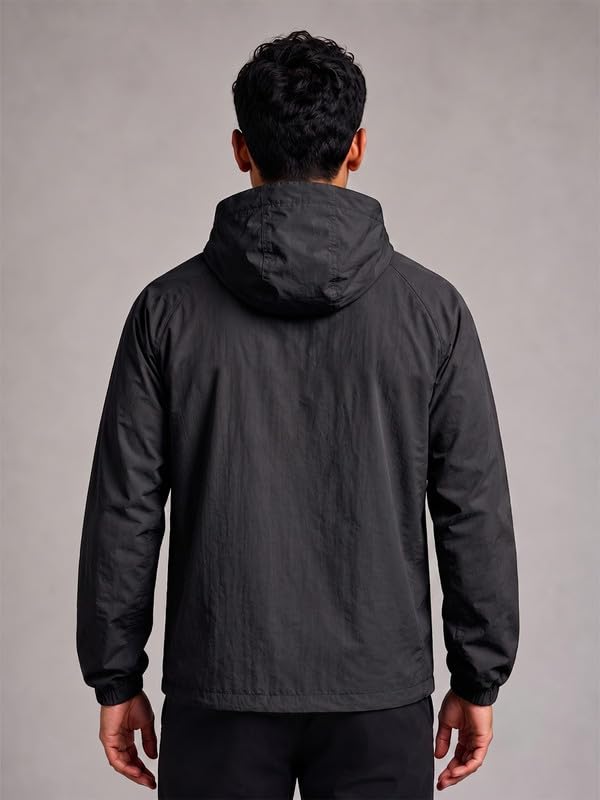 Image of CHKOKKO Sunscreen Jacket For Men With Hood | Advanced Upf 50+ UV Ray Sunblock Sunscreen | Water-repellent Lightweight Nylon Cooling Quick Dry Fabric | Sports Cycling Travel & Dailywear