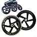 Scooter Wheel Replacement Set with PU Silent Wheels, WearResistant & HighElasticity, Nonslip for Roller Skates Trolley Cart Furniture, 2 Pack(Black)(145mm*30mm)