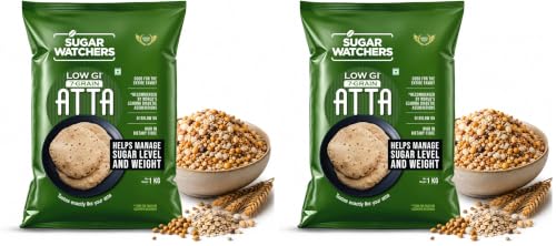 Image of Sugar Watchers Low GI 7-Grain Atta | Diabetic Friendly | Clinically Certified Low GI | Dietician Recommended | Goodness of Jowar, Chana & Isabgol | High Protein & High Fibre | Rich in Iron, Magnesium and Calcium | Multigrain atta for entire family | 1 Kg