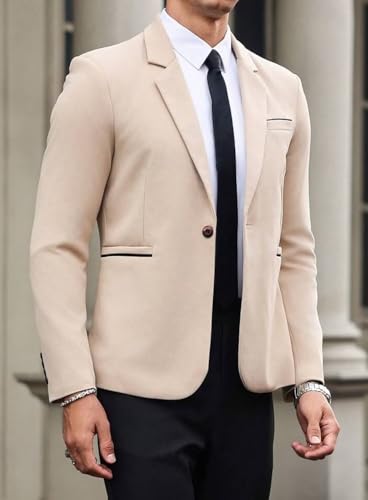 Men's Blazer Lightweight Sport Coat Blazers Solid Casual One Botton Suit Jackets for Men4