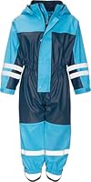 Playshoes Unisex Kinder Regen-anzug Mit Fleece-futter Warmer Wasserdichter Matschanzug Regenbekleidung, Marine Overall, 92 EU