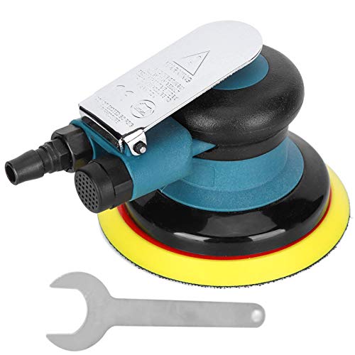 1Pcs 10000rpm Pneumatic Sander Pneumatic Sanding Machine Air Pneumatic Sander with 5Inch Grinding Disc and Wrench for Grinding Sanding