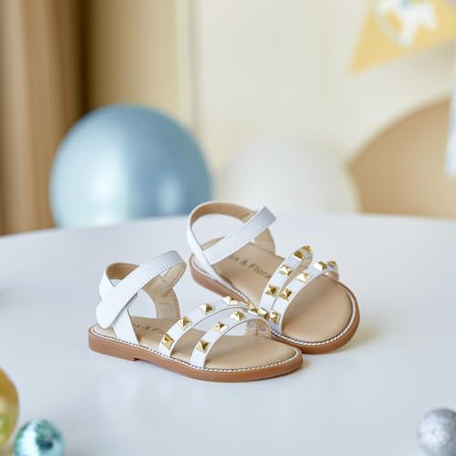 Image of Felix & Flora Toddler Girl Sandals - Little Girl Easter Dress Shoes Lightweight Open Toe Beach Holiday Flats