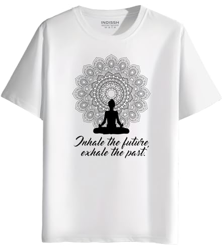 Image of INDISSH Women's Regular Fit Half-Sleeves YOGA1 Themed Garphic Printed Tshirt|Regular Wear T-Shirt for Women's| Pack of 1 T-Shirt|