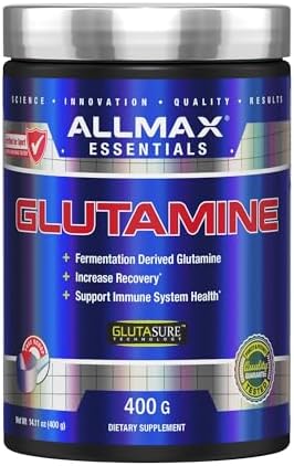 ALLMAX L Glutamine Powder 400g, Fermented L-Glutamine Powder Pure...