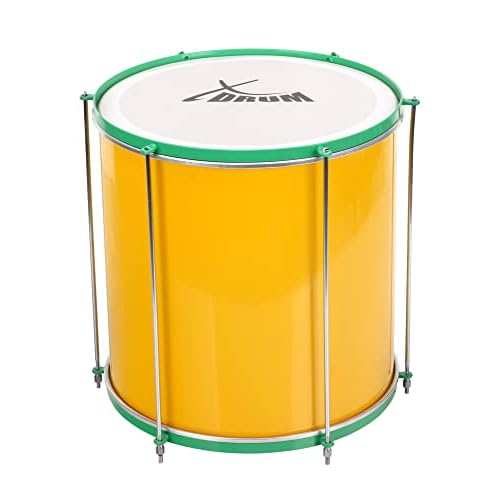XDrum SSD-1616 Surdo Samba Trommel - bombo brasileño - caja de aluminio - 6 tornillos de afinación - tamaño: 16" x 16" - amarillo-verde