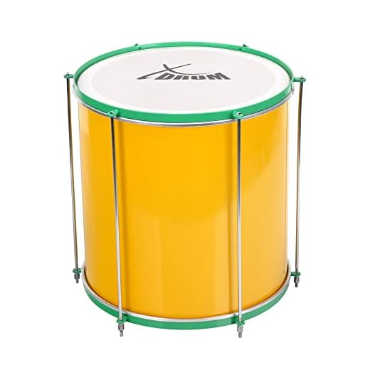 XDrum SSD-1616 Surdo Samba Trommel - bombo brasileño - caja de aluminio - 6 tornillos de afinación - tamaño: 16" x 16" - amarillo-verde