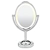 Conair Lighted Makeup Mirror, LED Vanity Mirror, 1X/7X Magnifying Mirror, Double Sided, Corded in Polished Chrome