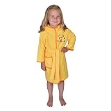 Wörner Südfrottier Mädchen Baby Kleinkind Giraffe gelb Gr. 74-116 Schlafanzug 2tlg Shorty Lätzchen Kapuzen-Badetuch Waschhandschuh Badeponcho Bademantel (Bademantel Gr.98/104)