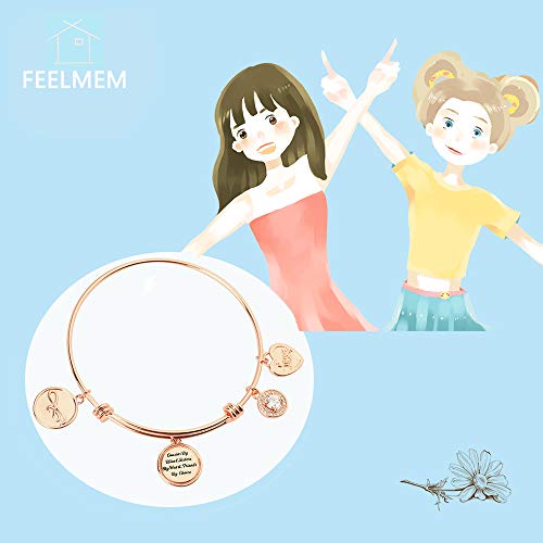 FEELMEM Cousins Bracelet Cousins By Blood Sisters By Heart Friends By Choice Bangle Bracelet Cousin Gift for Cousin Friend(rose gold) - Image 6