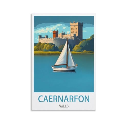 ZHILIJING Caernarfon Wales Vintage Travel Posters 08x12inch(20x30cm) Painting Canvas Wall Posters