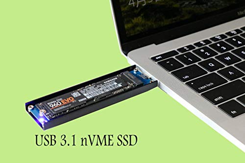 Image of Sintech nVME to USB Type C Adapter,USB 3.1 M-Key M.2(NGFF) SSD External Card Enclusure(Fit for Samsung 960 /970 EVO WD Black NVME SSD)