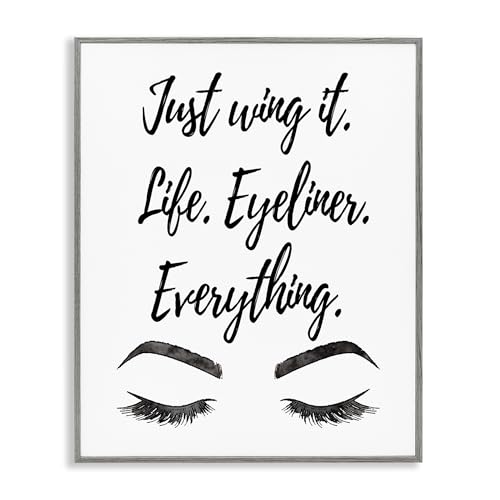 Just Wing It Eyeliner Makeup Phrase Framed Giclee Art miniatura 1