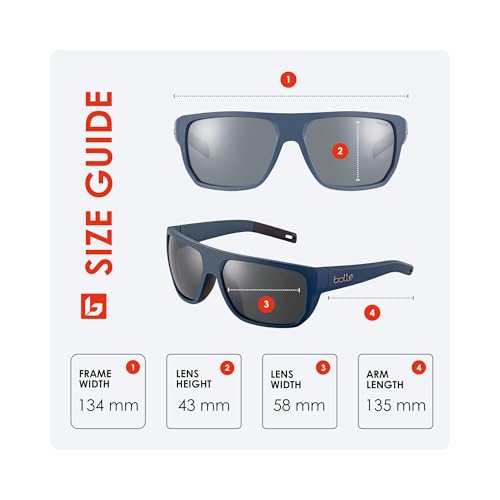 Bolle Vulture Rectangle Sunglasses for Men+BUNDLE with ACCESSORY EYEWEAR KIT4