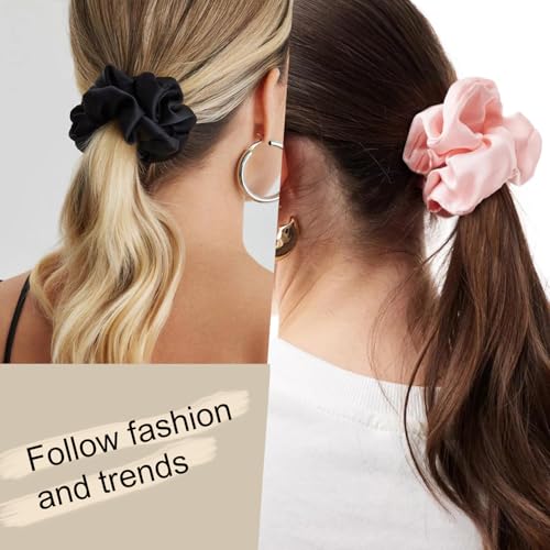 Image of Hair Scrunchies for Women - Hair Ties No Damage Both for Thick Hair or Thin Hair Curl Hair No Crease Scrunchies Ponytail Holder No Hurt Your Hair
