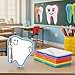 SHAPES ETC. 35 Sheets Tooth Mini Notepad 3in - Brush, Flossing Teeth, Healthy Hygiene, National Dentists Day, Dental Month, Cavities, Tooth Fairy, Dentist, Preventative, Classroom Crafts, Made in USA