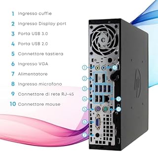 HP Elite 8300 USDT, Intel Core i5-3470, Ram 8Gb DDR3, SSD 256Gb, Windows e Libre Office, Pronto all'uso (Ricondizionato)