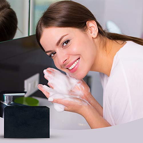 Natrulo Acne Bar Soap with Activated Charcoal & Bentonite Clay Black