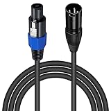 Poyiccot Speakon to XLR Cable 6ft, 18 Guage AWG Speakon Plug Male to 3 Pole XLR Jack Male Audio Cable with Twist Lock for Studio Microphone Recording, Stage Lighting.