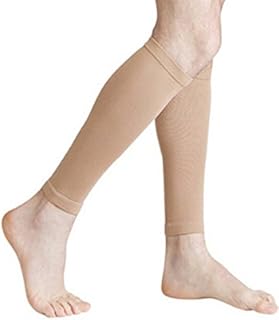 Rurah Leg Sleeves Support Protector Thigh Calf Warmer Socks Pads Legging Stockings for Women Men for Enhanced Circulation, Recovery, Running,Skin-Color