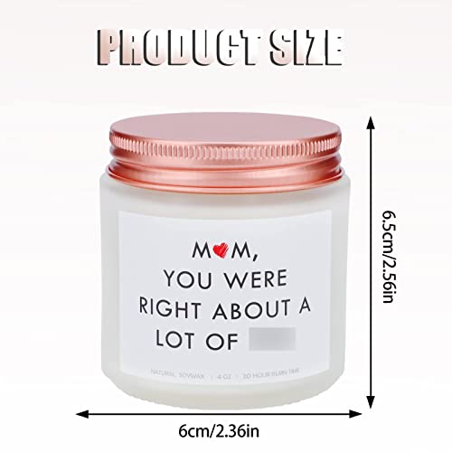 Lavender Scented Candles, Mom You Were, Naturial Soy Wax Organic Aromatherapy Candle Jar W/Bow Gift Box, Funny Gifts For Mom's Birthday Gift, Relaxation & Stress Relief, Holiday Candles, 4Oz #TOP3