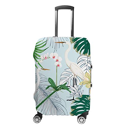 Housse de protection pour bagages anti-rayures motif orchidée blanche