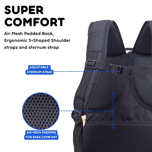 Image of J World New York Atom Laptop Backpack - Ergonomic Backpack for School with Air Mesh Padded Shoulder Straps - 600D Polyester Work Backpack for Men and Women - Stylish Design, Vivid Tweed