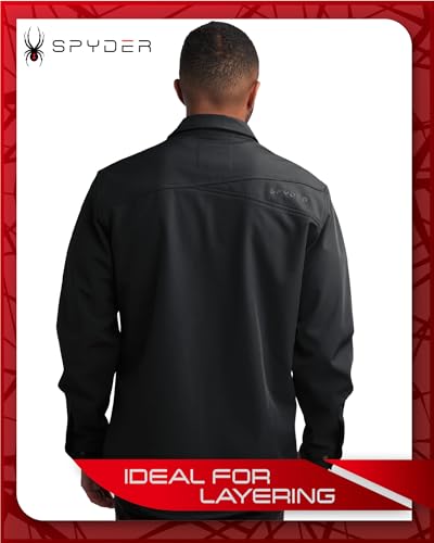 Spyder Men's Softshell Shirt Jacket - Wind Resistant Polar Fleece Bonded Long Sleeve Button Down Shirt for Men (Sizes: S-XXL)4