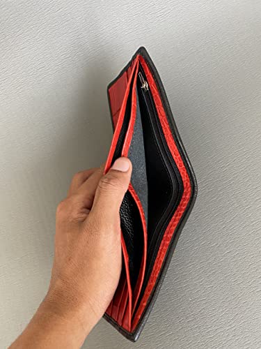 black and red genuine crocodile skin handmade wallet for men, alligator leather wallet3