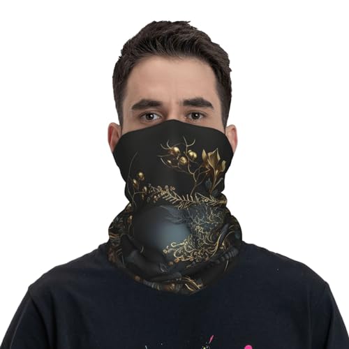 Gaiter facial con diseño de calavera y rosa gótica dorada floral oscura para mujer y hombre, mascarilla de ciclismo, motocicleta, esquí, fiesta miniatura 2