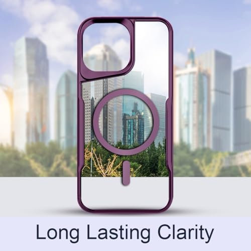 Image of KARWAN iPhone 15 Pro Back Case Cover Hybrid Acrylic Transparent Electroplated Shockproof Phone Case for iPhone 15 Pro (TPU | Titanium Purple