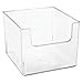mDesign Modern Plastic Open Front Dip Storage Organizer Bin Basket for Kitchen Organization - Shelf, Cubby, Cabinet, Cupboard, and Pantry Organizing Decor - Ligne Collection - 2 Pack - Clear
