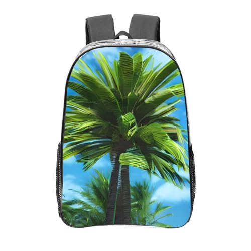 Sac à dos transparent palmiers idéal pour les cours au lycée et les sorties à la plage