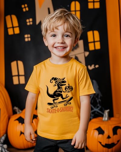 Pumpkin Shirt Toddler Halloween Shirt for Kids Boys Girls Halloween T-Shirts Ghost Clothes Short Sleeve Cotton Tee 2T-8Y4