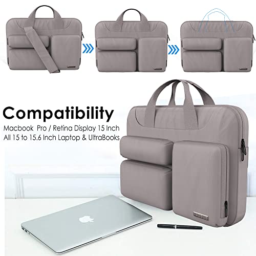 Image of Probus 360 Protective Laptop Shoulder Bag for 15.6 Inch Laptop /MacBook /Chromebook /Notebook Water Resistant Sleeve Case Cover Office Bag - Grey