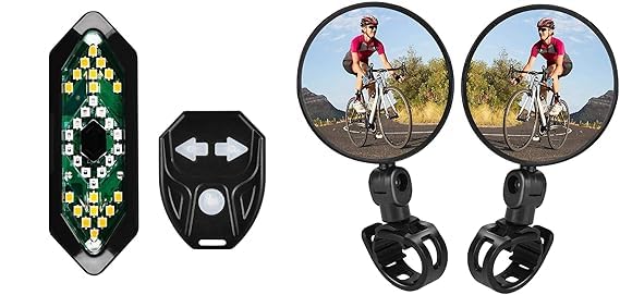Kagbeni Bicycle Tail Light with Turn Signals, Brake Light - Wireless Remote Control, USB Rechargeable Safety Warning Cycling Light & Bicycle Mirror Combo-image-14