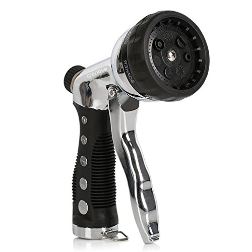 Piero Lorenzo NT-01 Heavy Duty Metal Garden Hose Nozzle Sprayer / Car Wash Gun- 7 Spraying Patterns - High Pressure - For Car / Pet Washing, Garden/Lawn Watering,Deck/Floor Cleaning7 Spraying Patterns
