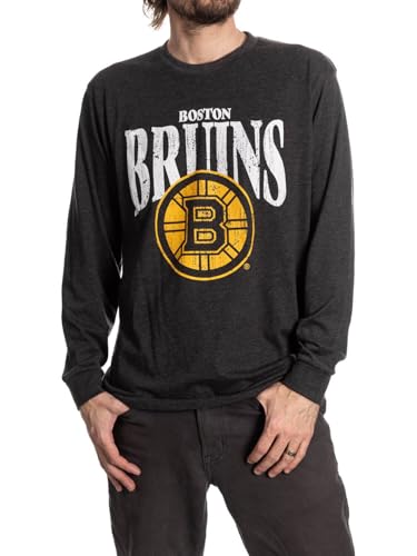 Calhoun NHL Surf & Skate Mens Heather Vintage Long Sleeve Shirt (X-Large Boston Bruins)