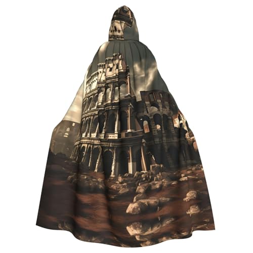 WHJDPP Capa con capucha para adultos con texto 'Remains of the Roman Colisseum', con capucha, súper grande, sin cremallera
